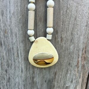Vintage Ceramic Japanese Pendant Necklace